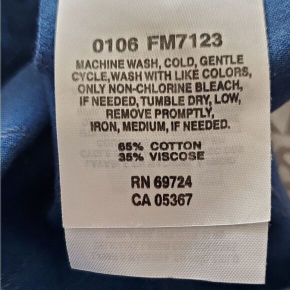 Columbia River Lodge Blue Button Up Short Sleeve Shirt - Picture 5 of 5